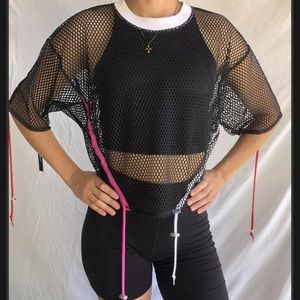 Nike womens black mesh top
